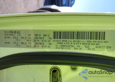 2018 Ram 1500 Tradesman 4X2 6'4 Box из США, поврежденный, VIN 1C6RR6FG6JS272411